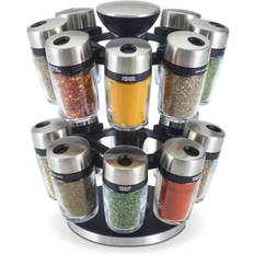 Cole & Mason Cambridge 16 Jar Herb Spice Carousel Easy Pour Lid Top