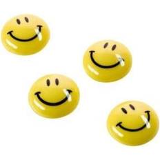 Magnetoplan Set de 6 Aimants Smiley Diamètre 40 mm Jaune/Noir