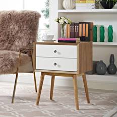 Modway White Bedside Tables modway Dispatch Natural Bedside Table