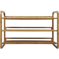 Blue Shoe Racks Oceanstar Modern 3-Tier Carbonized Bamboo Shoe Rack