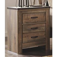 Ashley Brown Bedside Tables Ashley Signature Trinell Rustic 2 Bedside Table