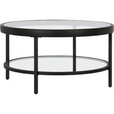 Round black glass coffee table Addison&Lane Alexis Round Coffee Table