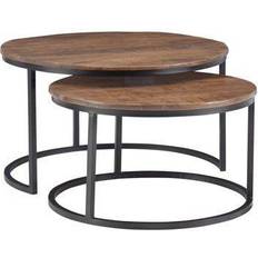 Round black side table Powell Round Nesting Table