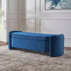 Blue Settee Benches modway Nebula Upholstered Performance Velvet Settee Bench