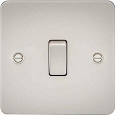 Materiales de Instalación Eléctrica Knightsbridge Flat Plate 10AX 1G 2 Way Switch Pearl