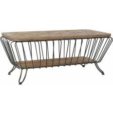 Dkd Home Decor Centre Metal Pinewood 125 Coffee Table