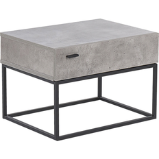 Beliani Nachttisch Grau Faserplatte MDF Metall 55 x 41 x 39 cm Couchtisch