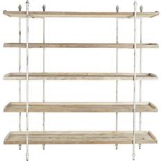 Dkd Home Decor 190 Fir Natural Metal Book Shelf