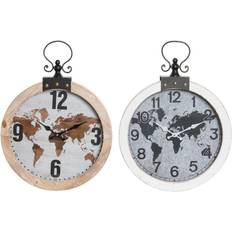 MDF Clocks Dkd Home Decor 40 4 Crystal Iron MDF Wood World Map Wall Clock