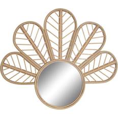 Brown Wall Mirrors Dkd Home Decor 69 2 Flower Crystal Natural Wall Mirror