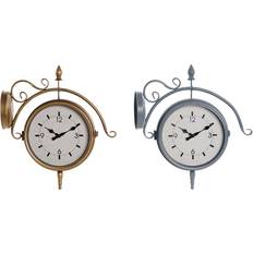 Dkd Home Decor 43 14,5 Crystal Grey Golden Iron Traditional Wall Clock