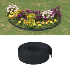 Black Lawn Edging vidaXL Garden Edging Black 10 Polyethylene