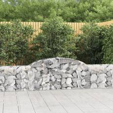 vidaXL Cesti Gabbioni Ad Arco 2 pz 300x30x60/80 cm Ferro Zincato