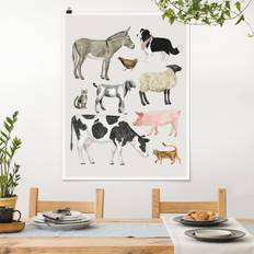 Affiches Poster Chambre Enfant Famille D'animaux De La Ferme II