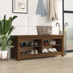 vidaXL Schoenenbank 110 x 38 x 45,5 cm Massief Grenenhout Honingbruin