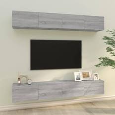 vidaXL Mobili Porta TV 4 pz Grigio Sonoma 100x30x30 cm Mobile a Parete