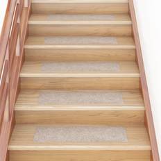 White Stair Carpets vidaXL Self-adhesive Stair White, Beige