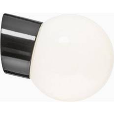 Classic Globe 150 Væglampe IP54 Sort/Mat Opal