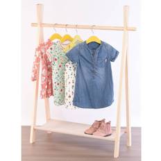 Beige Kleshengere Solutions Solid Wood Pine Children's Clothing Rack with 1 Tier Home