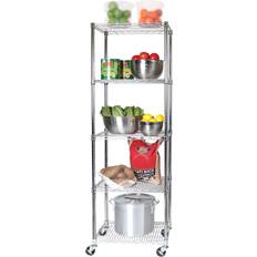 5 tier shelf with wheels Seville Classics UltraDurable Commercial-Grade 5-Tier Shelf