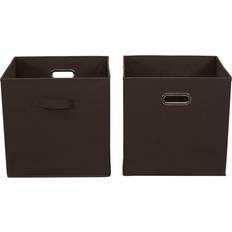 Plastic Baskets Household Essentials Chocolate Brown 2 Pack Open Basket