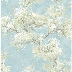 Cherry blossom wallpaper NextWall Blue Mist & Green Tea Cherry Blossom Grove Peel and Stick Wallpaper