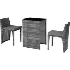 Set da Bistrot tectake In Rattan E Alluminio Amburgo - Grigio Set da Bistrot