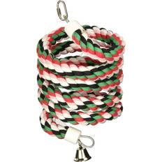A&E Cage Company Happy Beaks Cotton Rope Boing with Bell Bird Toy 1 by 96 in Multicolor