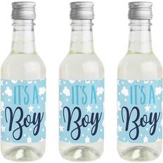 Baby care It's a Boy Mini Wine Bottle Label Stickers Blue Baby Shower Favor Gift 16 Ct Blue