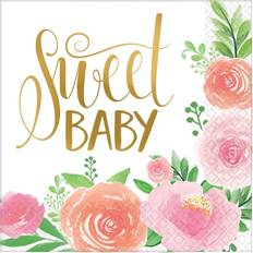 Amscan 269722 Floral Baby Lunch Napkin 16 Piece