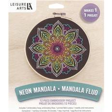 Leisure Arts Kit Embroidery 6 Neon Mandala Embroidery Kit