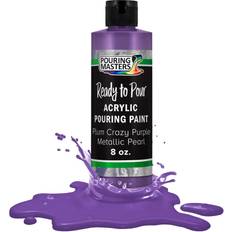 Purple Oil Paint Pouring Masters Plum Crazy Purple Metallic Pearl Acrylic Ready to Pour Pouring Paint Premium 8-Ounce Pre-Mixed