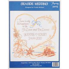 Bröllop Handarbetskits Imaginating Counted Cross Stitch Kit 7.5"X8"-Seaside Wedding Record 14 Count