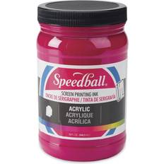 Pink Textile Paint Speedball Permanent Acrylic Screen Printing Ink Process Magenta, Quart