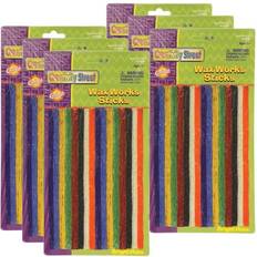 DIY Creativity Street Wax Works Sticks, Assorted Bright Hues, 8" 48 Per Pack, 6 Packs PACAC4170-6 Assorted