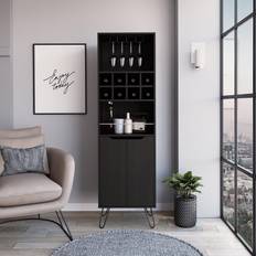 Black Liquor Cabinets FM FURNITURE Sheffield H Liquor Cabinet