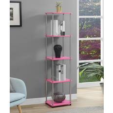 Chrome Book Shelves Convenience Concepts Designs2Go 15.75 Pink/Chrome Bokhylle