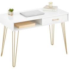 Metal and wood desk mDesign Metal/Wood Small Writing Desk