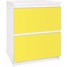 Jaune Commodes Papier Adhésif Pour Meuble Malm 2x Tiroirs Coloris Jaune Citron Commode