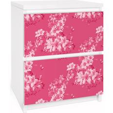 Malm Cassettiera 2x Cassetti Motivo Floral Antico Comò