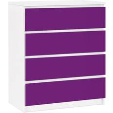 Papier Adhésif Pour Meuble Malm 4x Tiroirs Couleur Violet Commode