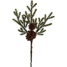 Natural Decorations Nearly Natural Set of 12 19" Pine & Pinecone Flowers Decoration