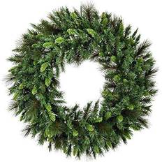 Transparent Decorations Vickerman Bangor Mixed Pine Artificial Christmas Wreath, Clear Incandescent Mini Decoration