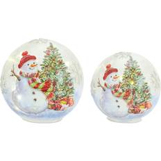 Multicolored Candles & Accessories Melrose Snowman Tree Globe Holiday Tabletop LED Candle