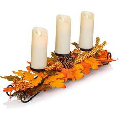 Multicolored Candle Holders Ornativity Leaves Fall Harvest Candle Holder