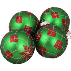 Red Christmas Decorations Northlight 4ct and Argyle Diamond Pattern Ball Christmas Tree Ornament