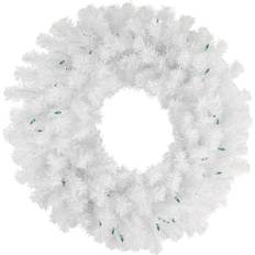 Groen Decoraties Northlight Pre-Lit Geneva White Spruce Artificial Christmas Wreath, 24-Inch Julepynt