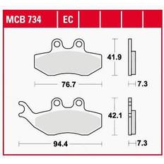 TRW Lucas Bremsbeläge organisch ECO MCB734EC 76,7/94,4x41,9/