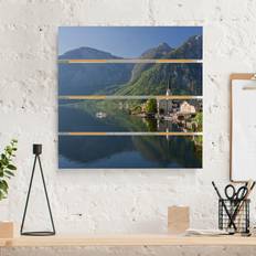 Maderas Impression sur bois Hallstatt Vue sur le lac et les montagnes