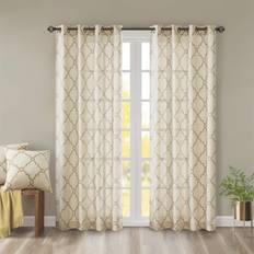 Gold Curtains & Accessories Madison Park 1-Panel Westmont Fretwork50x63"